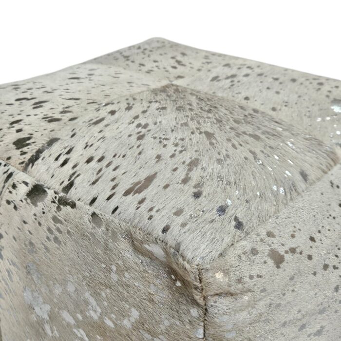 White Hide Ottoman