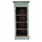 Carved Teal Wooden Bookshelf