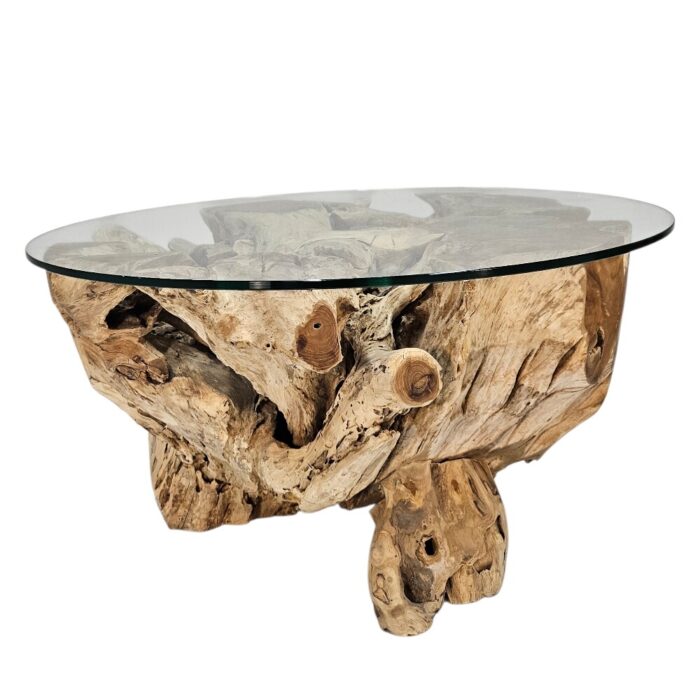rustic teak root coffee table