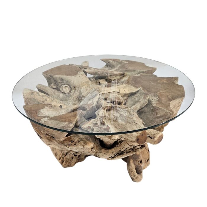 rustic teak root coffee table