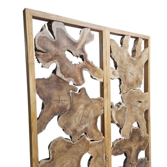 Organic Teak Screens Set Of 2 NAJ8502 Close Up