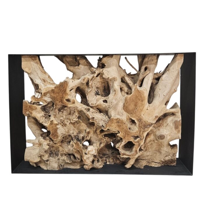 Steel and Teak Root Console Table NJA9608A Front View Steel and Teak Root Console Table NJA9608A Front View