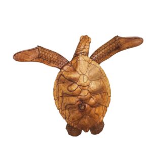 Carved Swimming Wall Hanging Turtle