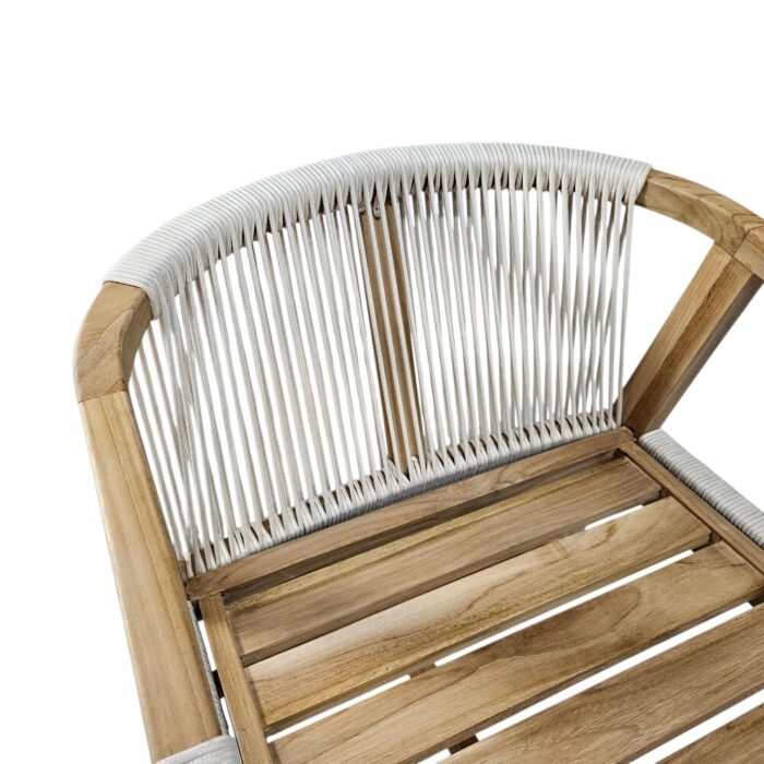 Vicente Teak And Rope Bar Chair PUT8476 Close Up Vicente Teak And Rope Bar Chair PUT8476 Close Up