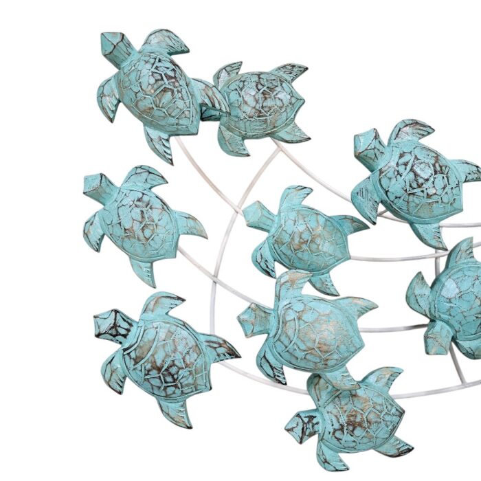 Bkue Turtles Swimming Wall Panel IWD0043 Close Up