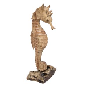 Carved Wooden Seahorse On Stand