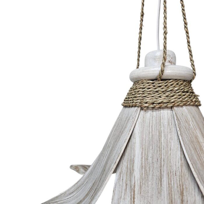 Coco Palm Leaf Hanging Lamp Mian NIM0003 Close Up View