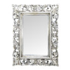 Fleur De Lis Silver Carved Mirror