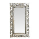 Fleur De Lis Silver Carved Mirror