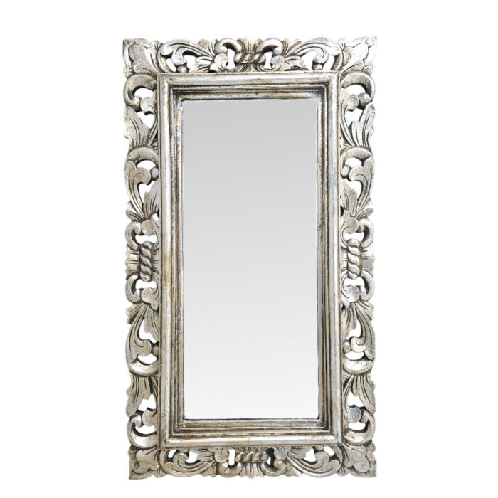 Fleur De Lis Silver Carved Mirror MAD0630A Main Fleur De Lis Silver Carved Mirror