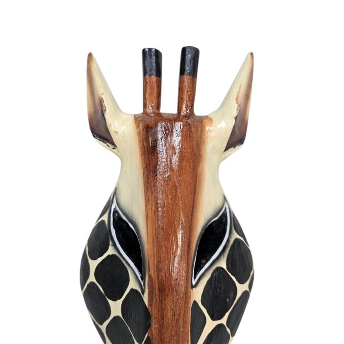 Giraffe Wooden Mask Wall Hanging GAL0800B 30cm Close Up
