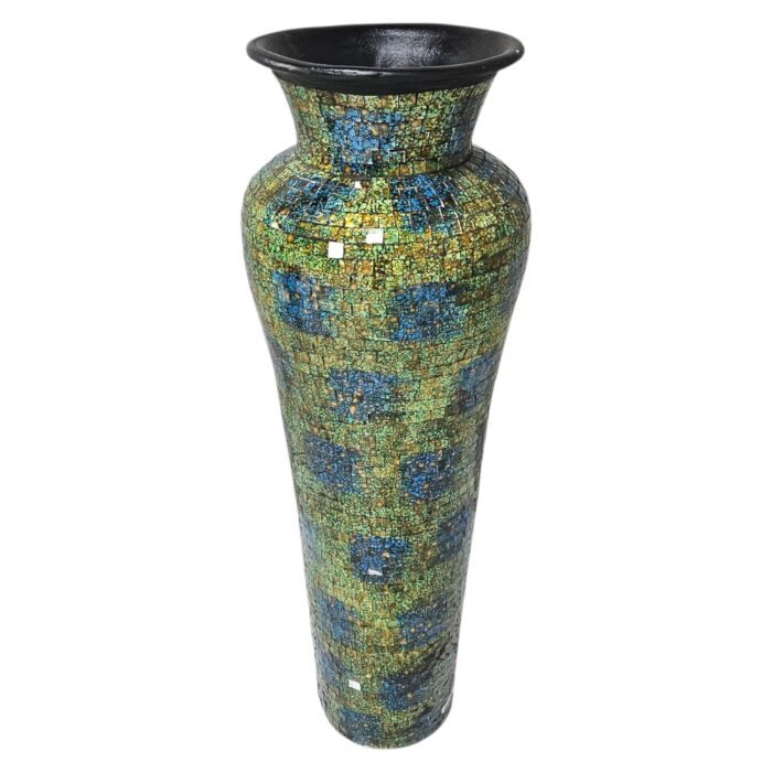 Green And Blue Mosaic Vase YUB0600E Top