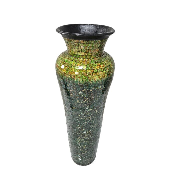 Green And Orange Mosaic Vase YUB0600G