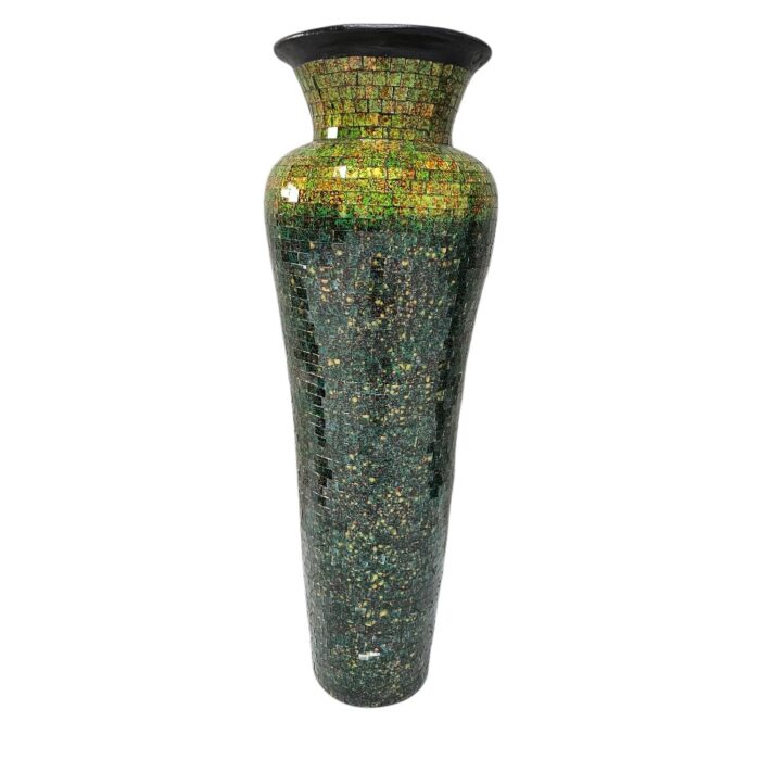Green And Orange Mosaic Vase YUB0600G Front