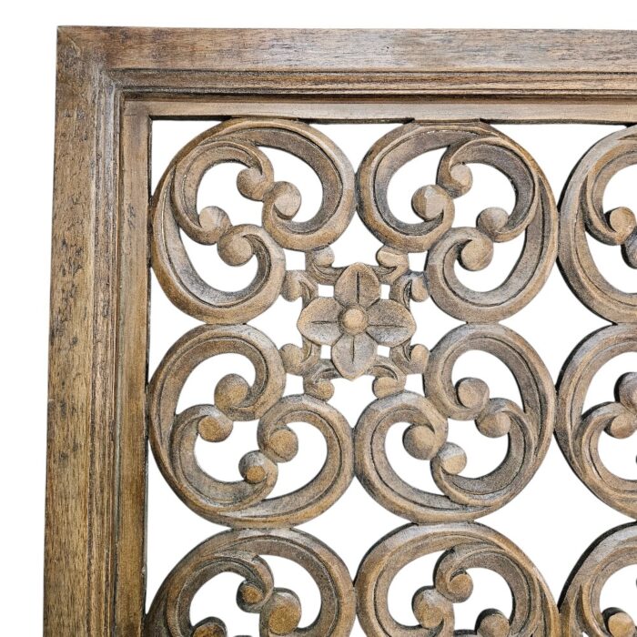 Jantung Carved Brown Headboard MAD1295A Close