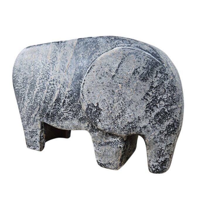 Pottery Deco Elephant LJP3565A Side View Elegant ceramic sculpture
