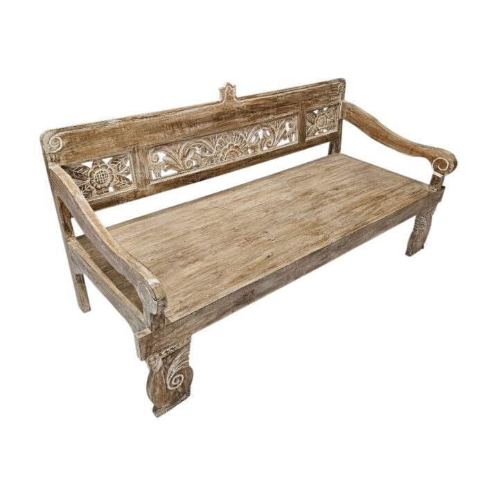 Shahar Carved Bench BEB6607 Side Sotran Dekorativ Shahar Carved Bench