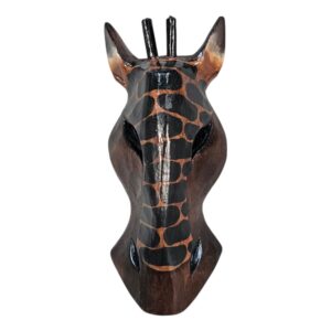 Wooden Giraffe Pattern Mask Wall Hanging 20cm