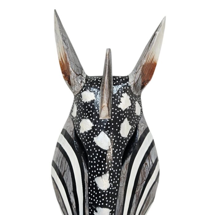 Wooden Zebra Mask Wall Haning 1m GAL0904A 50CM Close Up