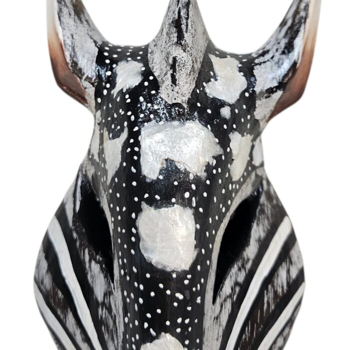 Wooden Zebra Mask Wall Haning 1m GAL0904B 30cm Close