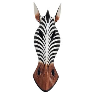 Wooden Zebra Mask Wall Hanging 50cm