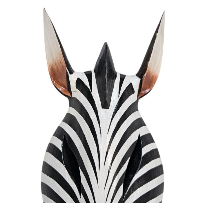 Zebra Wood Mask Wall Hanging GAL0900A 50cm Close Top
