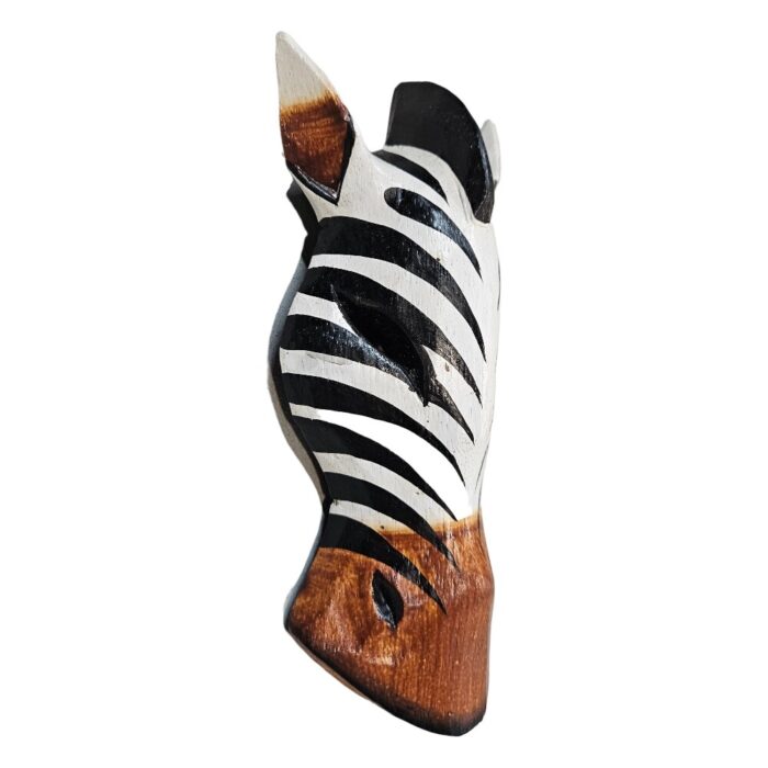 Zebra Wood Mask Wall Hanging GAL0900C 20cm Side