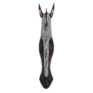 Wooden Zebra Waves Mask Wall Hanging 1m