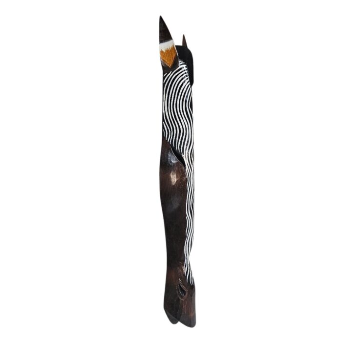 Zebra Wooden Mask Waves Wall Hanging GAL0906 1m Close Side