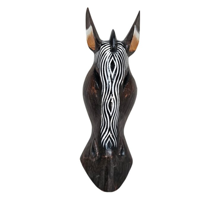 Zebra Wooden Mask Waves Wall Hanging GAL0906A 50cm