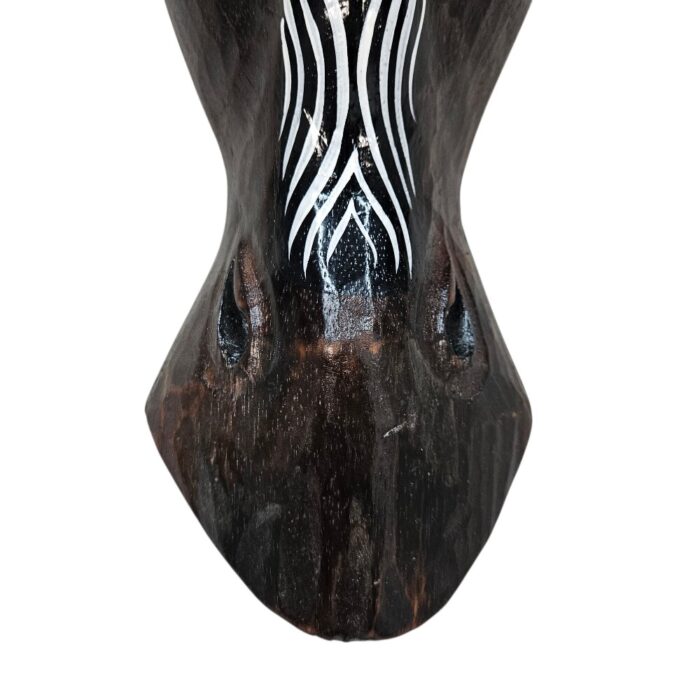 Zebra Wooden Mask Waves Wall Hanging GAL0906A 50cm Bottom Close