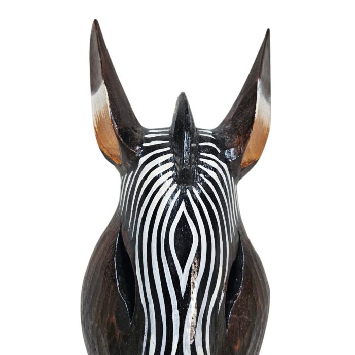 Zebra Wooden Mask Waves Wall Hanging GAL0906A 50cm Close Up