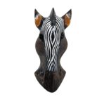 Zebra Wooden Mask Waves Wall Hanging GAL0906C 18cm