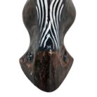 Zebra Wooden Mask Waves Wall Hanging GAL0906C 18cm Close Up