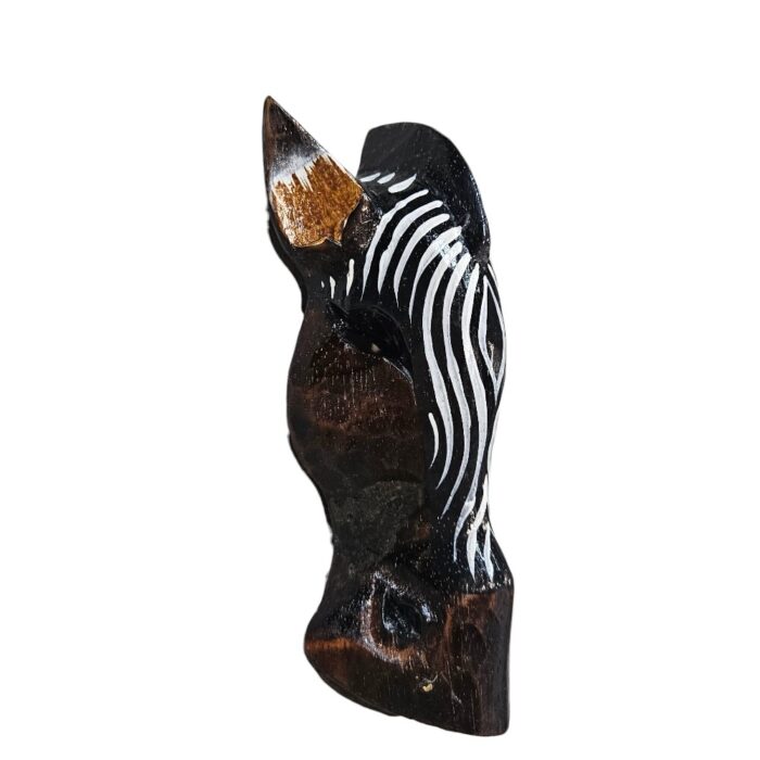 Zebra Wooden Mask Waves Wall Hanging GAL0906C 18cm Side
