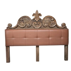 Rome Carved Tan Leather Headboard