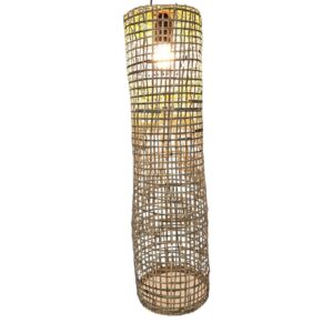 Woven Rattan Cylinder Hanging Lamp