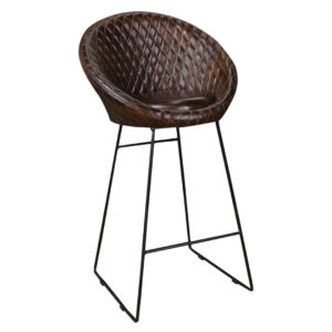Barrett Diamond Quilted Leather Bar Chair
