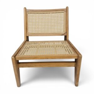 Jaxon Low Slatted Teak & Rattan Lounge Chair
