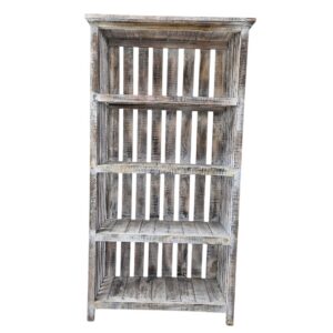 Leila 4-Tier Whitewash Wooden Bookshelf