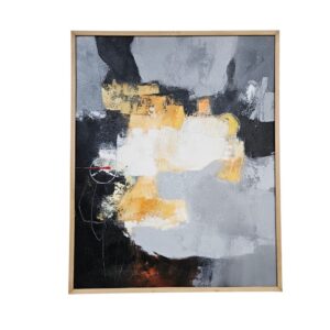 Modern Greys Abstract Framed Canvas Painting