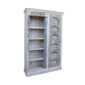 Authentic Old Door Distressed Display Cabinet