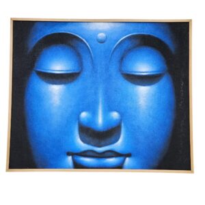 Thai Blue Buddha Framed Canvas Painting