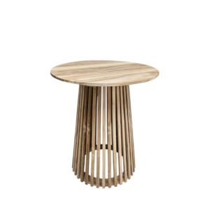 Vaila Slatted Round Teak Dining Table